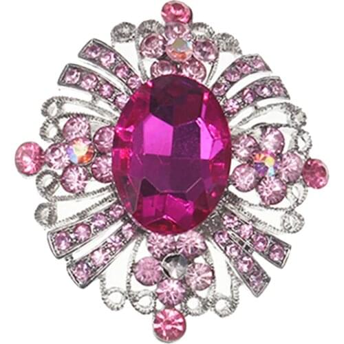 10pcs/lot new style Womens pink Crystal Brooch for gift wedding