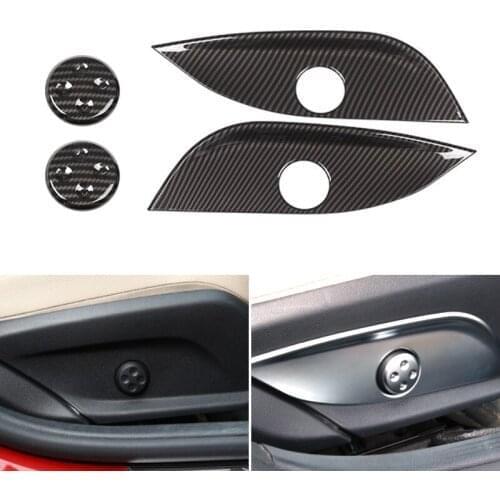 2Pcs Car Styling Carbon Texture Interior Side Seat Adjust Panel Switch Button Cover Trim For Mercedes Benz E C GLC GLS Class