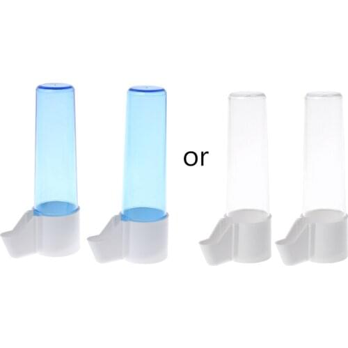 2Pcs Pet Bird Feeder Parrot Water Feeding Drinking Cup Bowl Cage Supplies