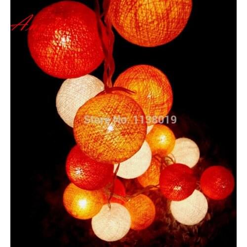 20Balls/Set 3M orange tone sunset Holiday decoration lights lamp/String Cotton ball Hallowmas Light
