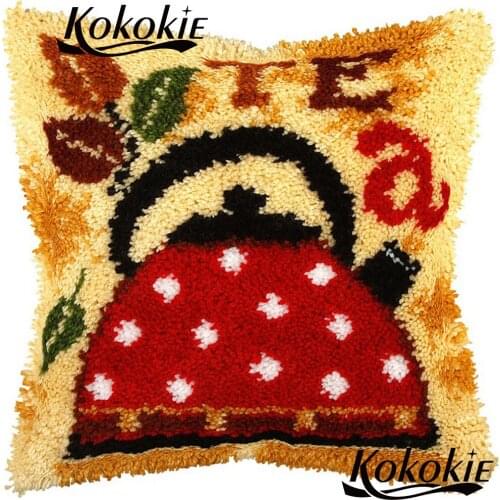 3d carpet Crocheting Rug Yarn Needlework threads embroidery Latch Hook Rug pillow Kits cross stitch Kettle pattern cushion mat
