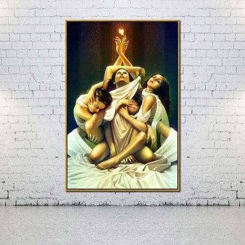 Artcozy Oil Canvas Painting three fates greek mythology For Home Decoration Wall Art