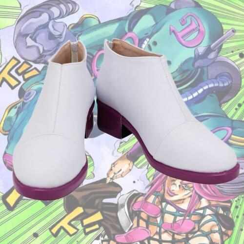 JOJO Anasui White Shoes Cosplay JoJos Bizarre Adventure Narciso Anasui Cosplay Boots Leather Shoes Custom Made