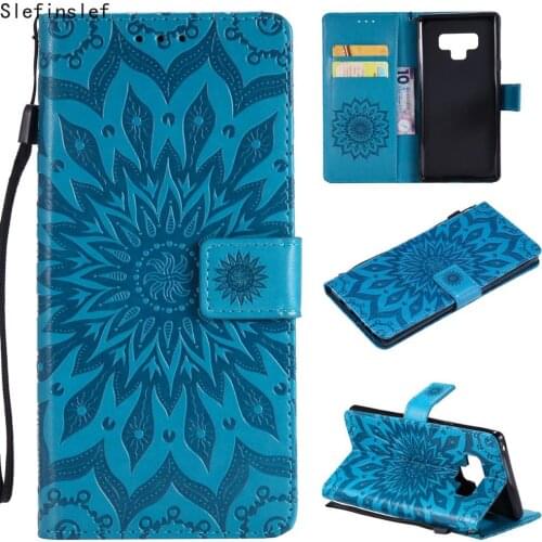 PU Leather Wallet Case For Samsung Galaxy S4 S5 S6 S7 Edge S8 S9 S10 E Plus Note 3 4 5 6 8 9 G360 Sun Flower Pattern