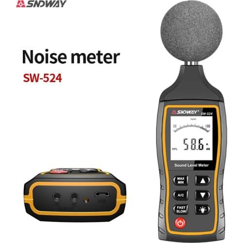 SNDWAY Digital Sound Level Meter Decibel Monitoring Tester Amount Measuring Instrument Optical Noise Audio Detector SW-523