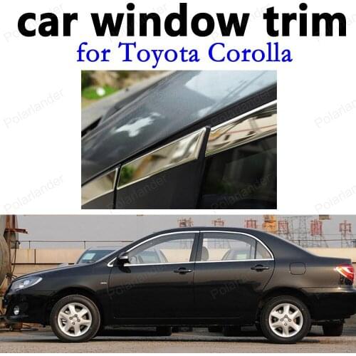 For Toyota Corolla Window Trim Car Exterior Accessories Stainless Steel Decoration Strips without column