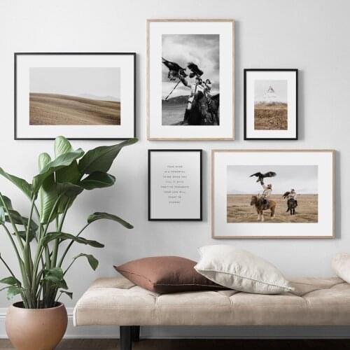 Grassland Falcon Kazakh Nomadic Culture Wall Art Canvas Painting Nordic Posters And Prints Wall Pictures For Living Room Decor