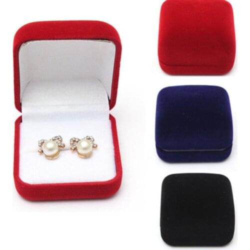 Jewelry earrings ring display storage box gift box cover velvet ring earrings jewelry box ring stud earrings jewelry Packing box