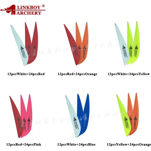 Linkboy Archery 36pcs Arrow Vanes 2.8Inch Plastic Fletching Feather for Shaft compound Bow Hunting and Shooting