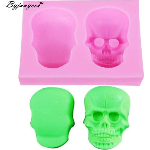 M683 Skull 3D Candle Soy Wax Mould Scented Soap Handmade Silicone Mold Plaster Resin Clay Diy Craft Home Decoration