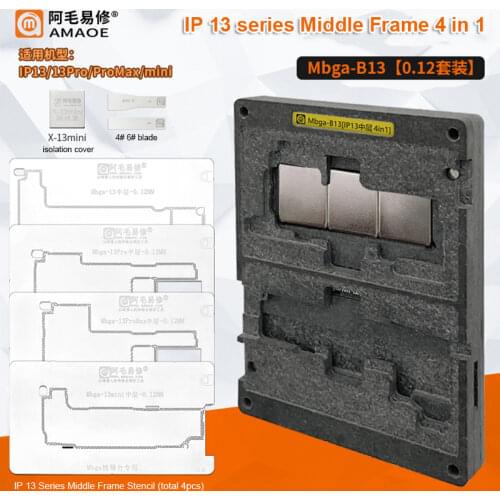 6 IN 1 Middle Frame Reballing Platform BGA Stencil Tin Planting Template Motherboard Fixture For iPhone X XS MAX 11 Pro MAX