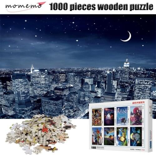 MOMEMO Night View of London Jigsaw Puzzle 1000 Pieces Wooden Puzzle Adult Assembling Puzzles 1000 Pieces Toys for Children Gifts