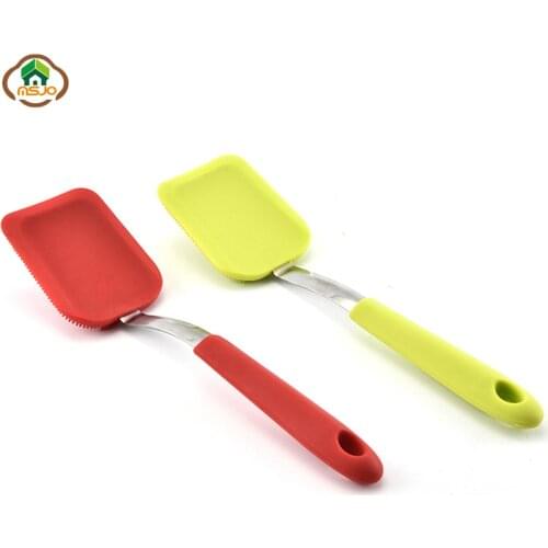 MSJO Kitchen Brush Silicone Dish Bowl Pot Cookware Cleaner Scrubber Non-stick Long Kitchen Accessories Household Cleaning Brush
