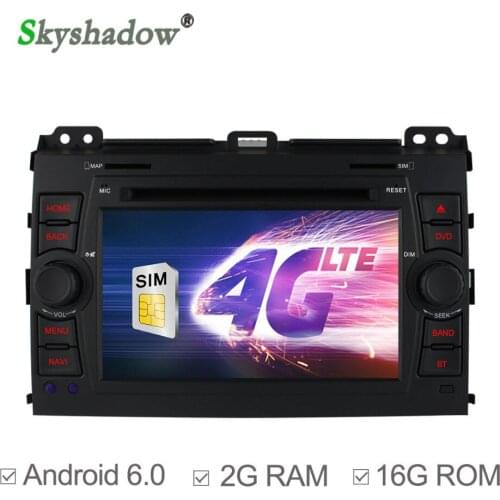C500 4GB SIM Quad core Android 6.0 Car DVD Player GPS Map Radio wifi bluetooth for Toyota Land Cruiser Prado 120 2002-2008 2009