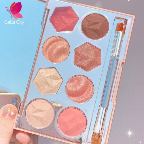 Cellacity Women Cosmetic Eyeshadow Palette Earth Color Glitter High Gloss Pearlescent Waterproof Eye Shadow Female Wholesale