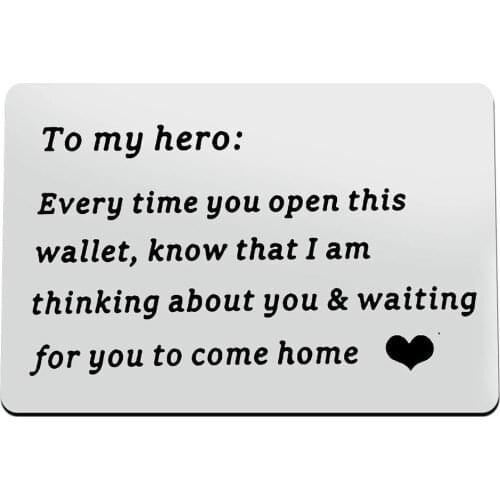 Fathers Day Gift Metal Wallet Insert Card Mini Love Note for Him,Long Distance Relationship Gift Birthday Card Gifts DIY Custom