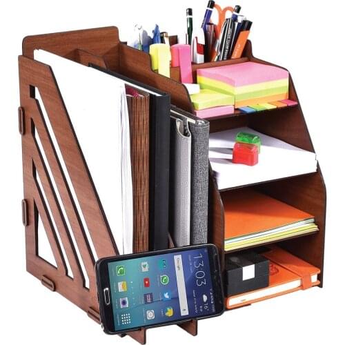 Letter Shelf Practical Desk Top Organizer Gift Wooden Organizer