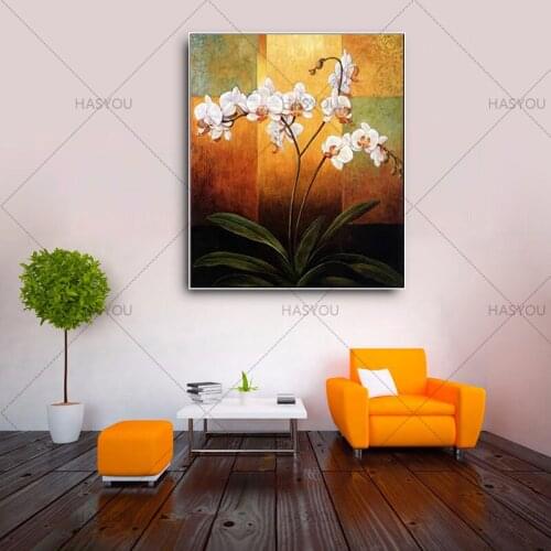 Professional Artist Hand painted High Quality Abstract white Flower Oil Painting on Canvas Rich Colors Canvas Flower Art