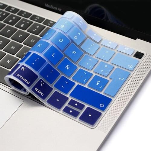 Thin Keyboard Sticker Protector Skin Spanish Keybaord Cover For Macbook 2018 New Air 13 Retina with touch ID A1932 Euro Version