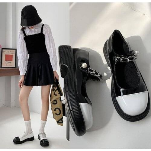 Lolita Shoes Patent Leather Women Mary Janes Shoes Spring Autumn Retro Platform Woman Round Toe Ladies Shoes