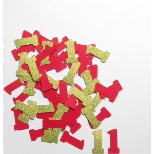 Gold Glitter And Red Number Ones Party Decor Personalized Decorations Die Cuts Wrappingcft Table decor scrapbook Confettis