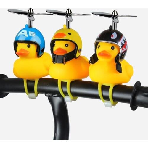 Bicycle Bell Cartoon Yellow Duck Bicycle Helmet Light Electric Car Motorcycle Horn Decoration Riding Light Motorcycl Accessories