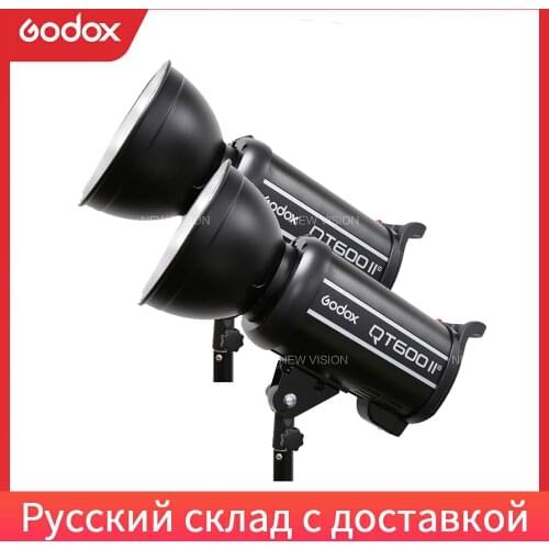 2PCS Godox QT600II QT600 600WS GN76 1/8000s High Speed Sync Flash Strobe Light with Built in 2.4G Wirless System