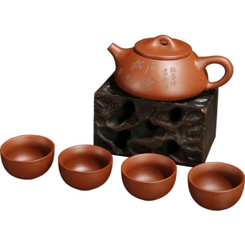NEWYEARNEW Purple Clay Teaware Sets 4 Cups 1 Pot Home Decoration Boyfriend Husband Business Gift Free Shipping