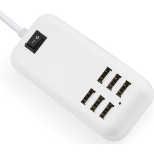 20W 6 Port USB Charger 5V 4A Input 110V 230V US EU Plug 1.5M Cable For iPhone 6S 5S 5 6 Plus iPad iPod Mp3 Mp4 PSP DV AC Adapter