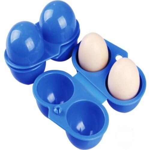 1pcs)Free shipping high quality Portable Egg Storage Box Container Hiking Outdoor Camping Carrier For 2 Egg Case