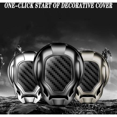 1Pcs Car Engine Start Stop Button Cover Ring Ignition Button Metallic Trim Push Button Switch Decor Stickers Auto Interior