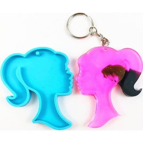 1PC Personality Beauty Shape Keychain Pendant Silicone Mold DIY Handmade Making Jewelry Modeling