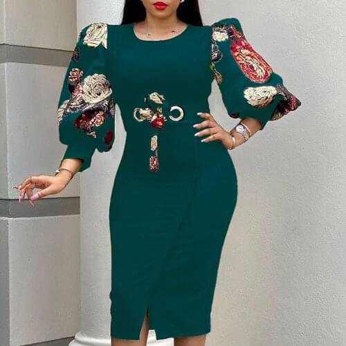 2021 ladies dress plus size commuter plus size print European and American dress
