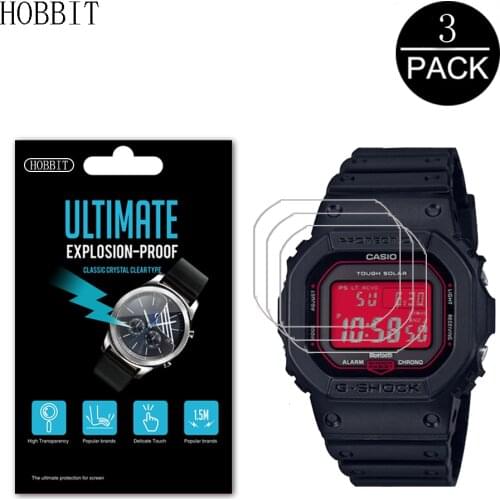 3Pack Explosion-proof Film For Casio G-SHOCK GW-B5600AR GW-B5600GZ 1PRC 1PR Screen Protector Anti-bubbles Clear Film not Glass