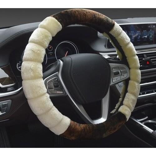 37-38cm Plush Warm Car Steering Wheel Cover Winter Warm Car Steering Wheel Cover Car Creative Anti-slip inner Ring Universal
