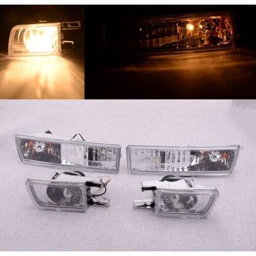 4pcs/Set 2 Pin Car Front Bumper Clear Fog Light Turn Signal Lamp Fit for VW Golf Jetta MK3 Vento 1993 1994 1995 1996 1997 1998
