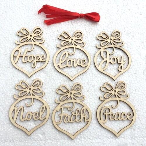 6PCS 9.7cmX7.2cm Wedding Wooden Heart Embellishments DIY Wood Tags Slices Hollowed-Out Wood Crafts Hanging Ornaments