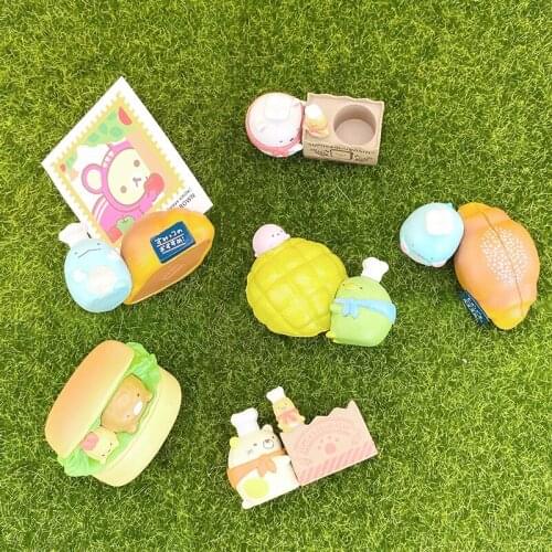 6pcs/set Kawaii Sumikko Gurashi Japan Anime Figure PVC Toys Cute San-X Corner Bio Penguin Hamburger Dolls Room Decor Girls Gifts