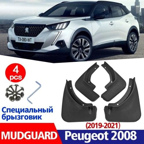Mud Flap FOR Paugeot 2008 2019-2021 Mudguards Fender Mudflaps Guard Splash Guards Car Accessories Auto Styline Front Rear 4pcs
