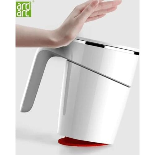 Artiart 300ml Not Pouring Cup Innovation Magic Sucker Splash Proof Nonslip ABS Double Insulation 304 Stainless Office Home cup