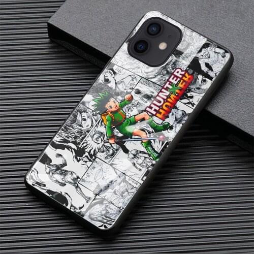 Japan anime case For iPhone 6 6s 7 8 Plus X XR XS 11 12 mini Pro MAX SE 2020 tempered glass case HUNTER X HUNTER GON fundas