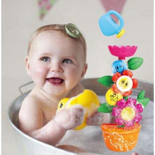 Flower Bathing Toys for New Toddlers Sensory Bathtub Toy with Squirter Flowing Watering Bathtub Kids Girls and Boys G2AE