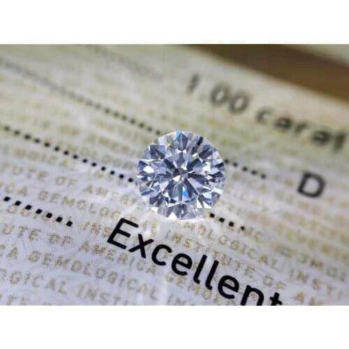 D Color 1ct Carat Loose Moissanite 6.5mm Round Brilliant Cut DIY material loose beads Gem stone
