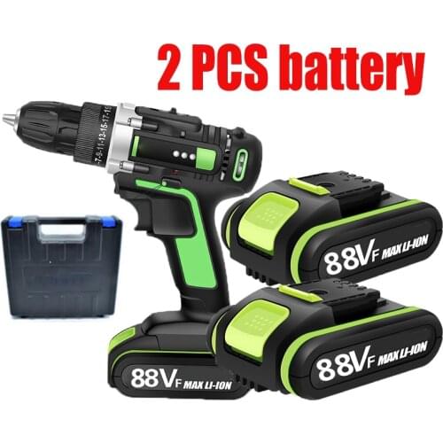 88VF Electric Screwdriver Cordless Drill 2-Speed Lithium-ion Battery Rechargeable Power Mini Cordless Electric Drills