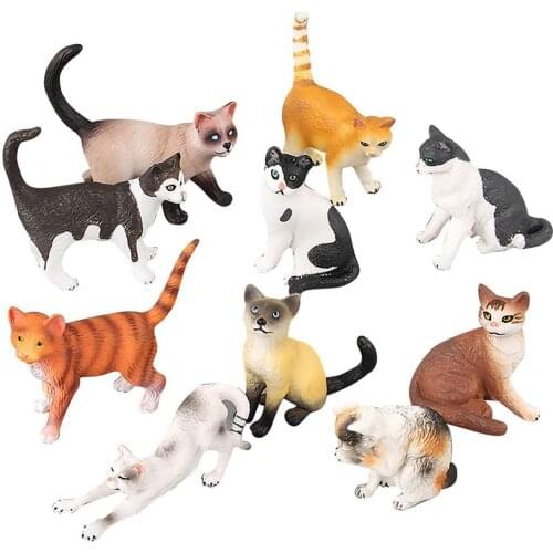 Simulation Mini Pet Model Cats Kitty Figure Model Statue Home Ornaments Gift Kids Action Figure Decoration Toy