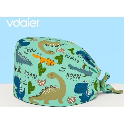 The Best Surgical Cap Cartoon Printing pet Doctor Hats Unisex nurse accessories Scrubs Surgery work caps scrub cap