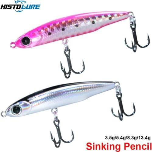 HISTOLURE Sinking Pencil Fishing Lure 3.5g 50mm 5.4g 65mm Minnow Freshwater Creek Wobbler Artificial Hard Plastic Trout Bait T