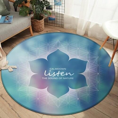 Good Quality Short Plush Mandala Carpet Round Shape Carpets For Living Room Bedroom Yoga Mat Anti-slip Cushion Water Absorbing