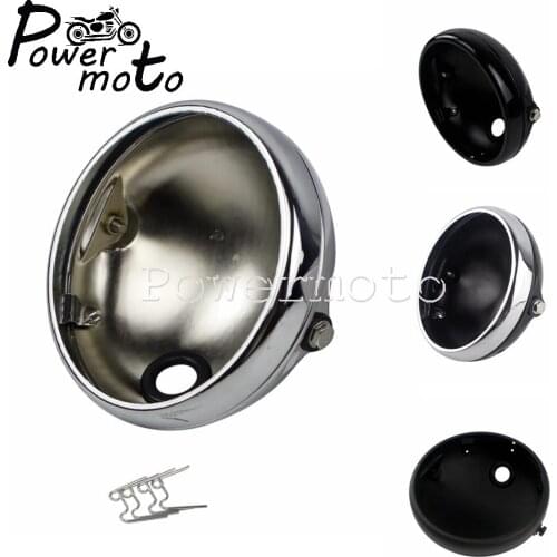 7'' Chrome Motorcycle LED Headlight Housing Shell For Harley Sportster 883 Dyna Chopper Bobber Cafe Racer Retro Headlamp Cover