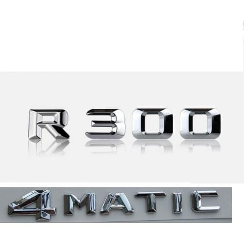 Chrome " R 300 4 MATIC " Car Trunk Rear Letters Words Badge Emblem Letter Decal Sticker for Mercedes Benz R Class R300